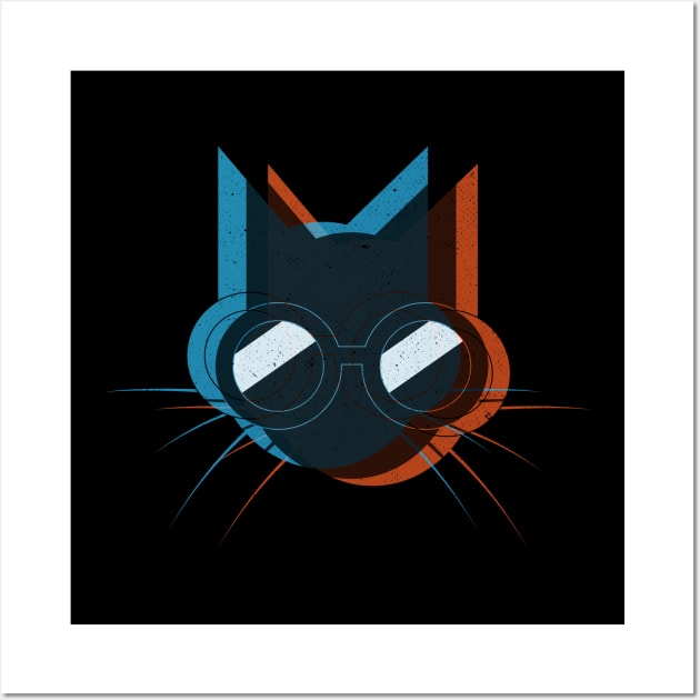 Cool Cat Wearing Sunglasses Wall Art by Commykaze